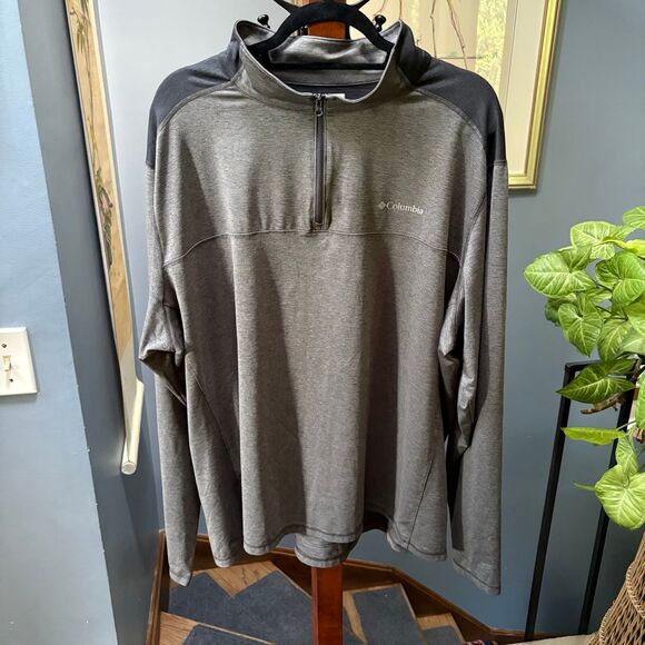 Men's Columbia Omni-Wick Grey 1/4 Zip Pullover Long Sleeve Shirt XXL - Picture 2 of 8